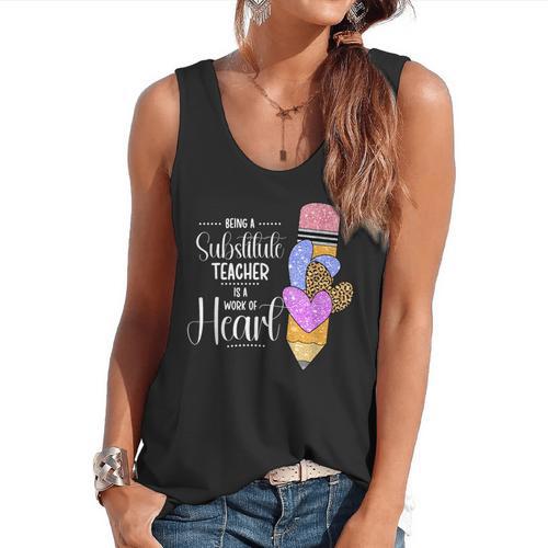 Being A Substitute Teacher Substitute Teaching Flowy Tank - teacherstshirts.com