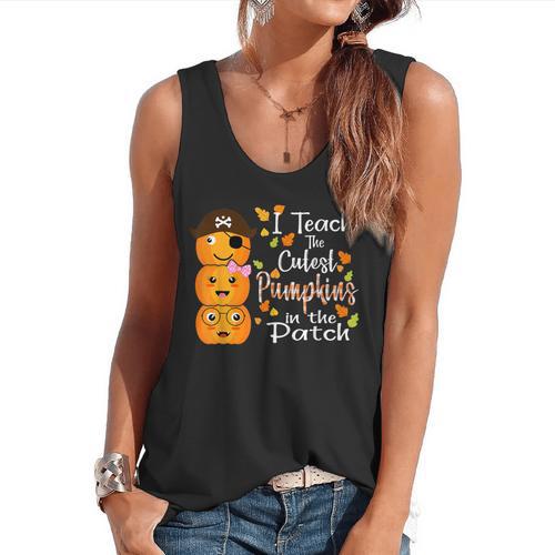 I Teach The Cutest Pumpkins Halloween Shirt For Teachers Flowy Tank - teacherstshirts.com AU