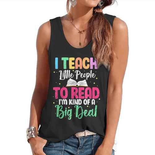 I Teach Little People To Read Reading Teacher For Men Women Girls Kids Flowy Tank - teacherstshirts.com DE