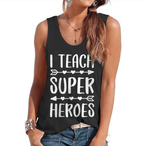 I Teach Superheroes Shirt Men Women School Teacher Flowy Tank - teacherstshirts.com AU