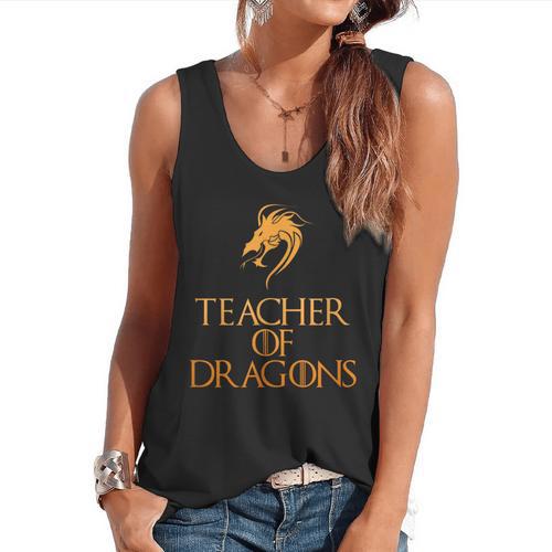 Teacher Of Dragons For Teachers Top Tee T-Shirt Flowy Tank - teacherstshirts.com