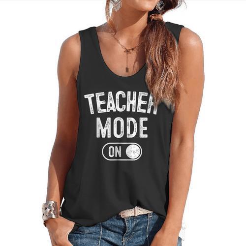Teacher Mode On School Education Educator Flowy Tank - teacherstshirts.com DE