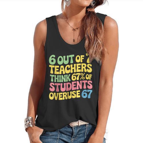 Teacher Overuse 67 Teacher Flowy Tank - teacherstshirts.com