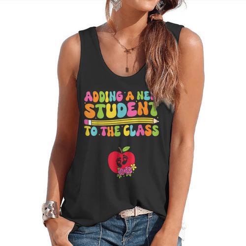 Teacher Pregnancy Announcement Clothing Expecting Teacher X-Small Flowy Tank - teacherstshirts.com