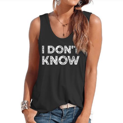 Teacher Shirts I Don't Know Idea For Teachers & Workers Adults - Small Short Sleeve Flowy Tank - teacherstshirts.com UK