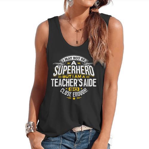 Teachers Aide Idea Professional Superhero Teachers Aides Men Women Flowy Tank - teacherstshirts.com AU