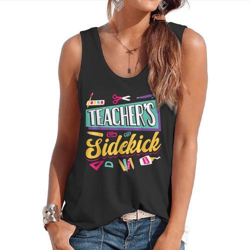 Teacher's Sidekick Teacher Assisting Teaching Assistant Flowy Tank - teacherstshirts.com