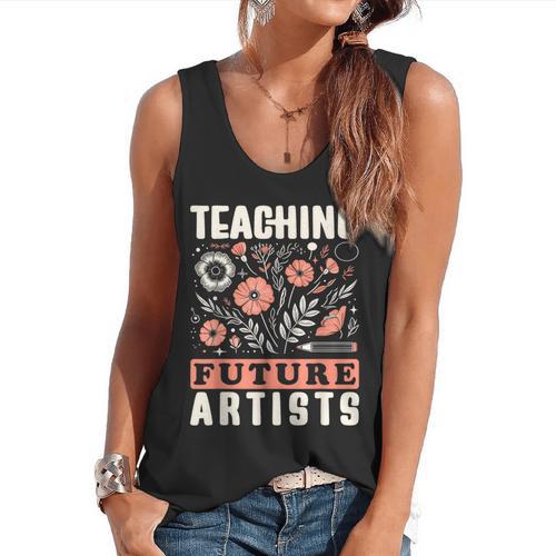 Teaching Future Artists For Art Teachers And Lovers For Men Women Girls Kids Flowy Tank - teacherstshirts.com DE