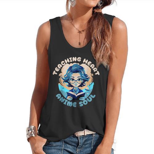 Teaching Heart Anime Soul Teacher Otaku Manga Flowy Tank - teacherstshirts.com