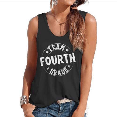 Team Fourth Grade Teacher Student Back To School 4th Grade Flowy Tank - teacherstshirts.com