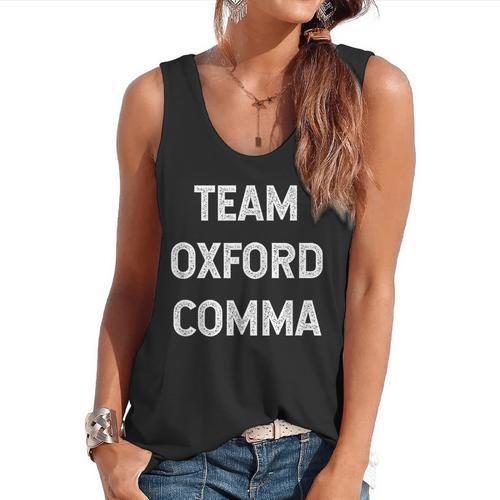 Team Oxford Comma English Majors And Teachers For Men Women Girls Kids Flowy Tank - teacherstshirts.com AU