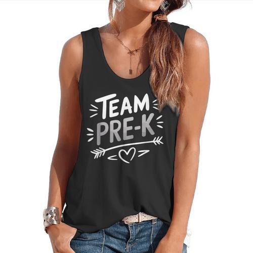 Team Pre K T Shirt Fun For Kids And Teachers Flowy Tank - teacherstshirts.com DE