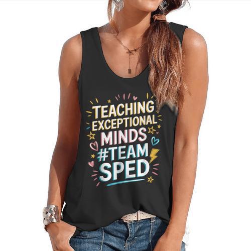 Team Sped Sped Teacher Special Education Teacher Team Flowy Tank - teacherstshirts.com DE