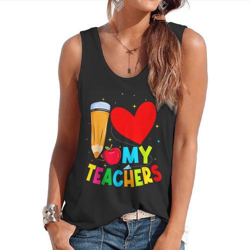 Teens Graduation I Heart My Teachers I Love My Teachers Flowy Tank - teacherstshirts.com AU