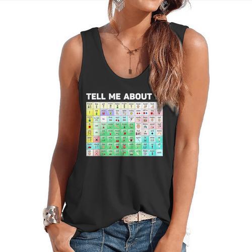 Tell Me About It Speech Language Pathology AAC Sped Teacher Flowy Tank - teacherstshirts.com AU