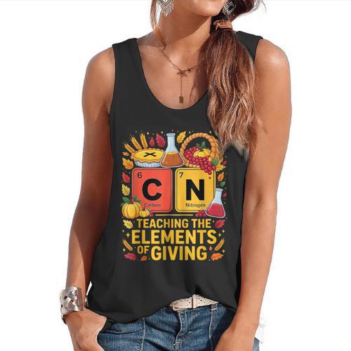 Thanksgiving 67 Meme Science Teacher Periodic Table Women Flowy Tank - teacherstshirts.com AU