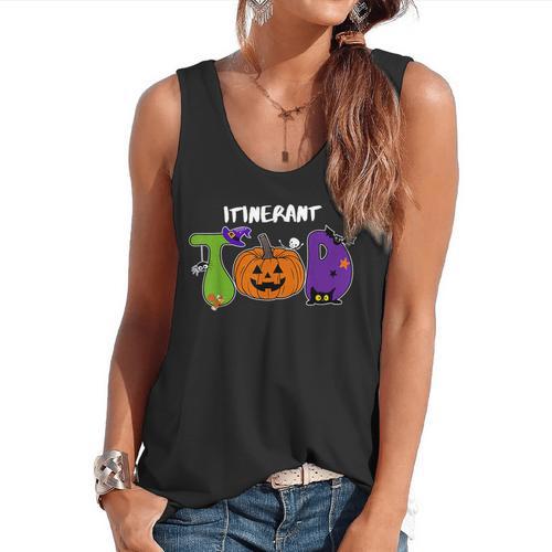 TOD Itinerant Teacher Of The Deaf Halloween ASL Interpreters Flowy Tank - teacherstshirts.com