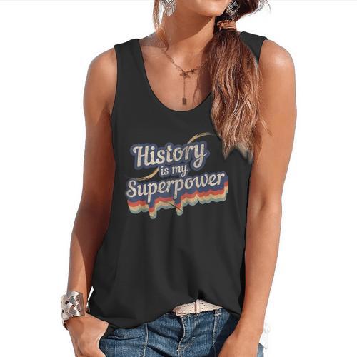 History Is My Superpower History Teacher Shirt T-Shirt Flowy Tank - teacherstshirts.com CA