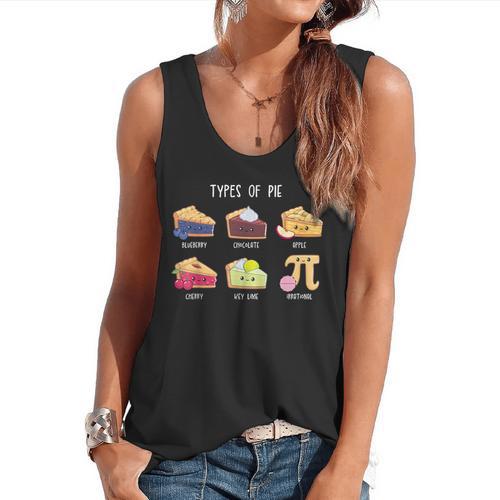 Types Of Pie Pi Day Math Teacher Geek 314 Math Pun Flowy Tank - teacherstshirts.com