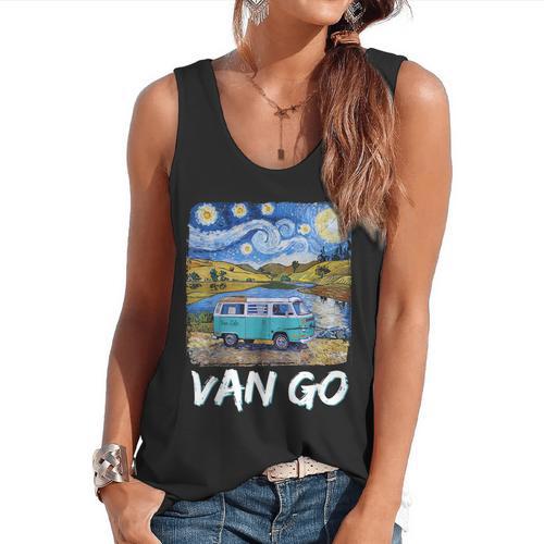 Van Go Retro Vanlife Art Teacher Flowy Tank - teacherstshirts.com UK