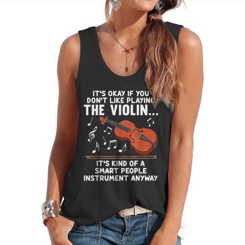 Violin Player Costume For Men Women Violin Teacher Violinist Flowy Tank - teacherstshirts.com