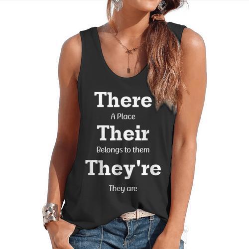 Vocabulary Police Their There They'Re English Teacher Flowy Tank - teacherstshirts.com DE