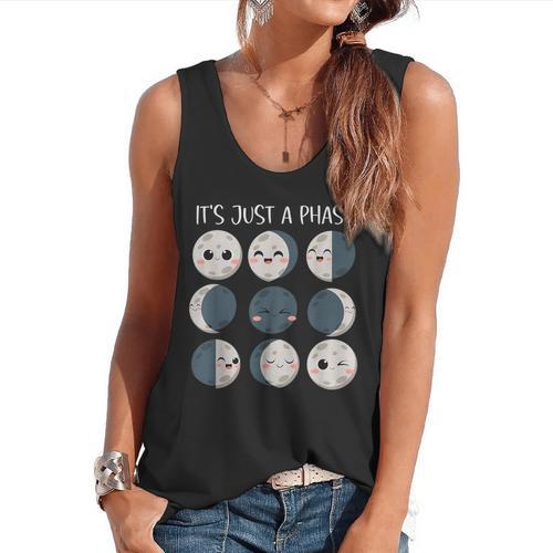 Women Science Teacher Moon Phases Scientist Back To School Flowy Tank - teacherstshirts.com