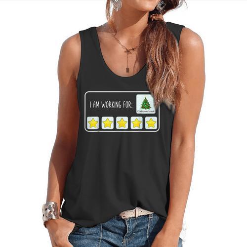 I Am Working For Christmas Break Teacher Christmas Flowy Tank - teacherstshirts.com AU