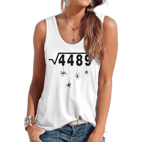 67 Meme Math Teacher 6 7 Halloween Spiders Square Root 4489 Flowy Tank - teacherstshirts.com UK