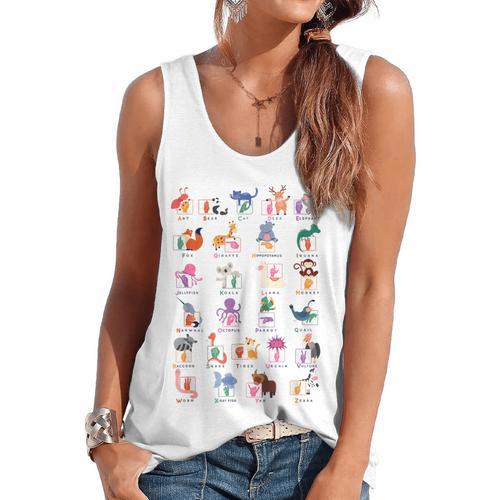 American Sign Language For Teachers ASL Alphabet Flowy Tank - teacherstshirts.com AU