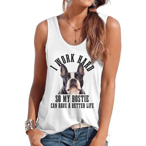Bostie Mama Dog Dad Boston Terrier For Men Women Flowy Tank - Bostonterriersmerch.com