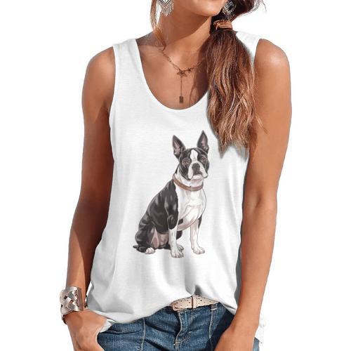 Boston Terrier Dog Dad Boston Terrier Dog Lovers Flowy Tank - Bostonterriersmerch.com