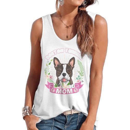 Boston Terrier Mom Mother's Day Flowy Tank - Bostonterriersmerch.com DE