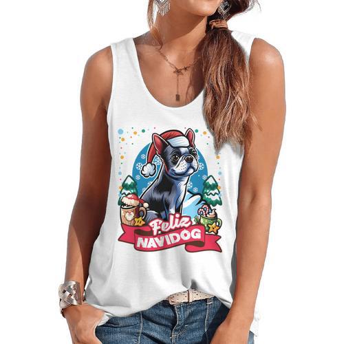 Boston Terrier Santa Claus Coffee Mug Merry Christmas Dogs Flowy Tank - Bostonterriersmerch.com