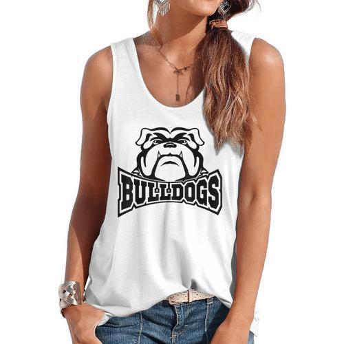 Bulldogs Teacher Student School Sports Fan Team Spirit Flowy Tank - teacherstshirts.com AU