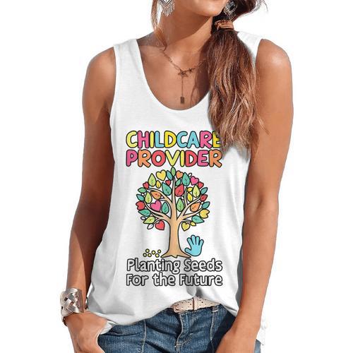 Childcare Provider Job Daycare Provider Daycare Teacher Flowy Tank - teacherstshirts.com UK