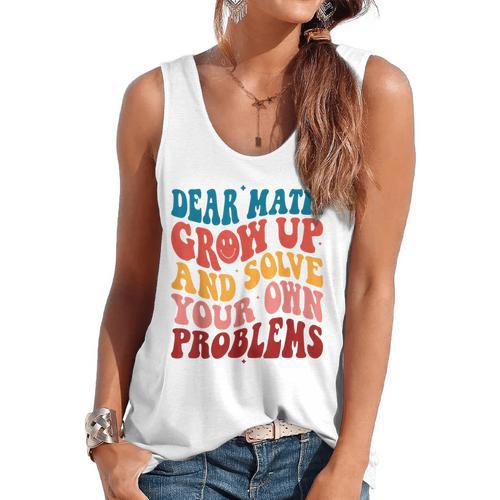 Dear Math Grow Up And Solve Your Own Problems Teens Teacher Flowy Tank - teacherstshirts.com CA