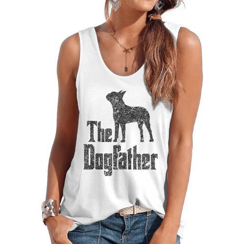 The Dogfather Boston Terrier Dog Funny Dog Gift T-Shirt For Men Women Girls Kids Flowy Tank - Bostonterriersmerch.com DE