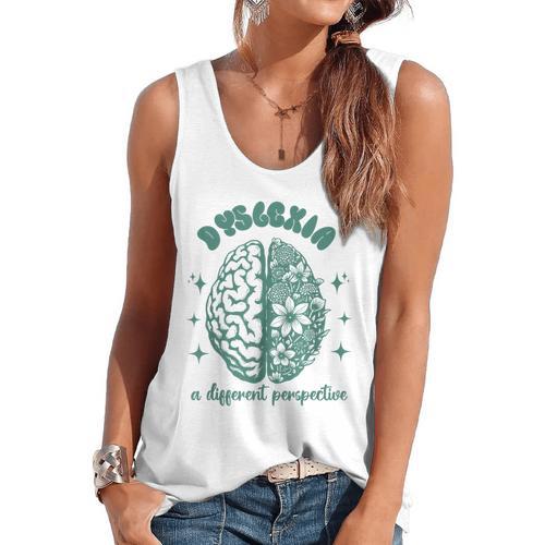Dyslexia A Different Perspective Dyslexia Specialist Teacher Flowy Tank - teacherstshirts.com