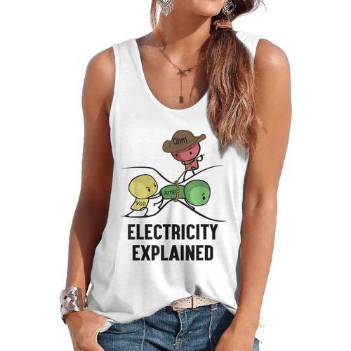 Electricity Explained Physics Nerd I Teacher School Flowy Tank - teacherstshirts.com CA