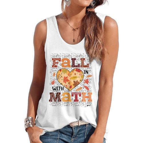 Fall Teacher Fall In Love With Math Math Thanksgiving For Men Women Flowy Tank - teacherstshirts.com UK