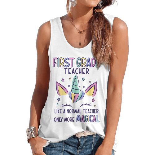 First Grade Teacher Definition Flowy Tank - teacherstshirts.com CA