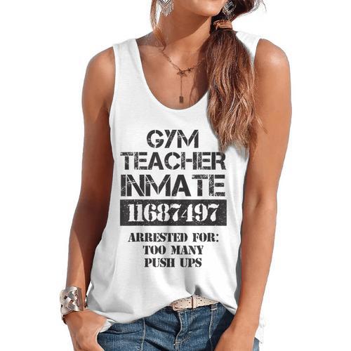 Halloween Gym Teacher Prisoner Costume Flowy Tank - teacherstshirts.com DE