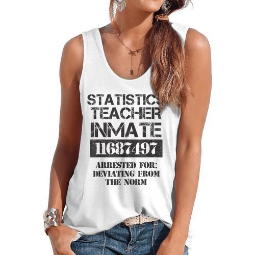 Halloween Statistics Teacher Prisoner Costume Flowy Tank - teacherstshirts.com CA