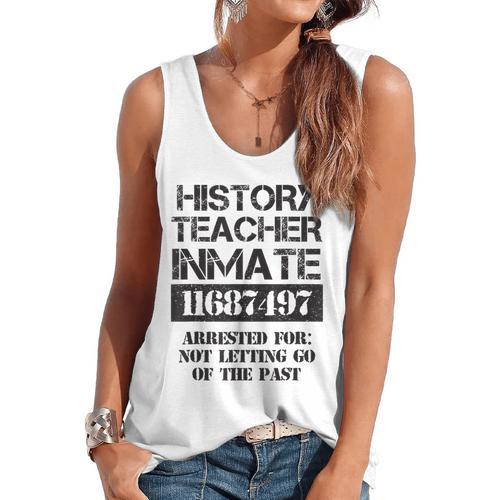 Halloween History Teacher Prisoner Costume Flowy Tank - teacherstshirts.com DE
