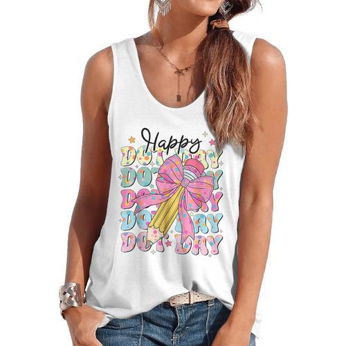 Happy Dot Day 2025 Coquette Bow Teachers Kids Boys Girls Flowy Tank - teacherstshirts.com
