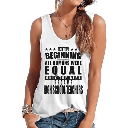High School Teacher Personalized Flowy Tank - teacherstshirts.com