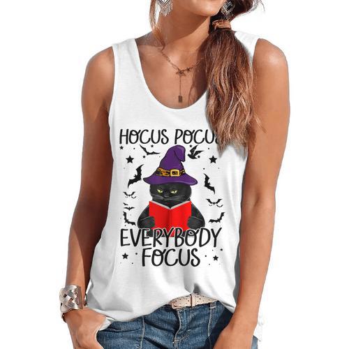 Hocus Pocus Everybody Focus Halloween Teacher For Men Women Flowy Tank - teacherstshirts.com CA