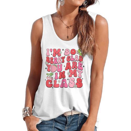 I'm So Berry Glad You Are Strawberry Elementary Teacher Flowy Tank - teacherstshirts.com AU