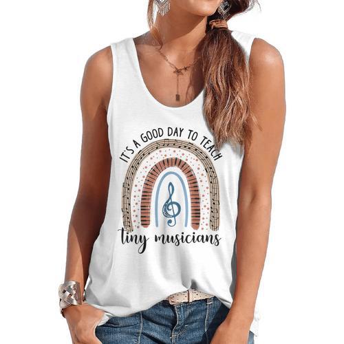 Its A Good Day To Teach Tiny Musicians Music Teacher Rainbow Flowy Tank - teacherstshirts.com AU